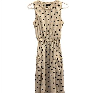 Dark green and off white dress